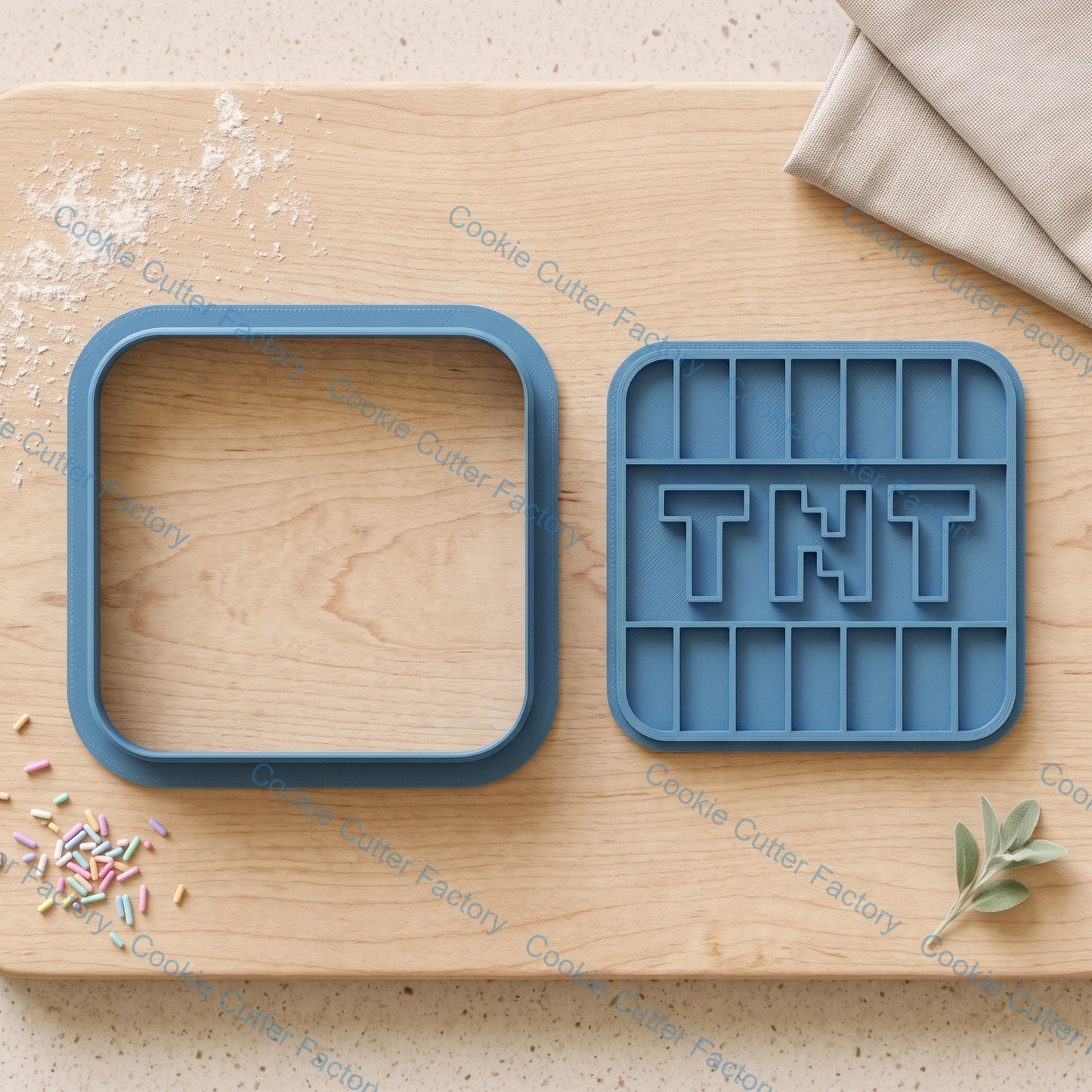 Minecraft World Cookie Cutters and Embosser Stamp Set | Gamer Party, Pixel Blocks, Kids Baking