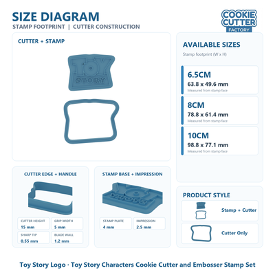 Toy Story Characters Cookie Cutter and Embosser Stamp Set
