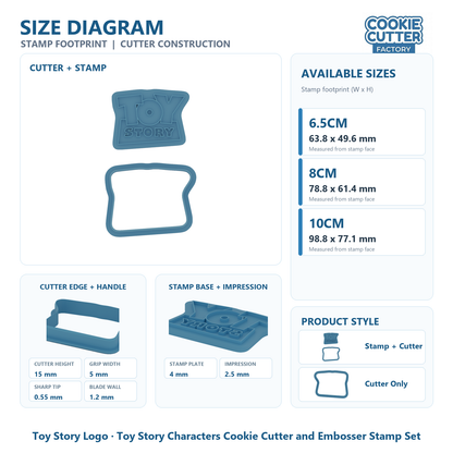 Toy Story Characters Cookie Cutter and Embosser Stamp Set