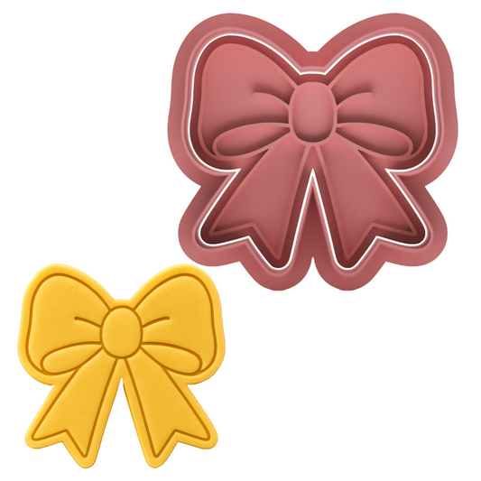 Ribbon Bow Cookie Fondant Embosser Stamp and Cookie Cutter