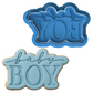 Baby Boy Plaque Cookie Cutter and Embosser Stamp Set | Gender Reveal, Baby Shower