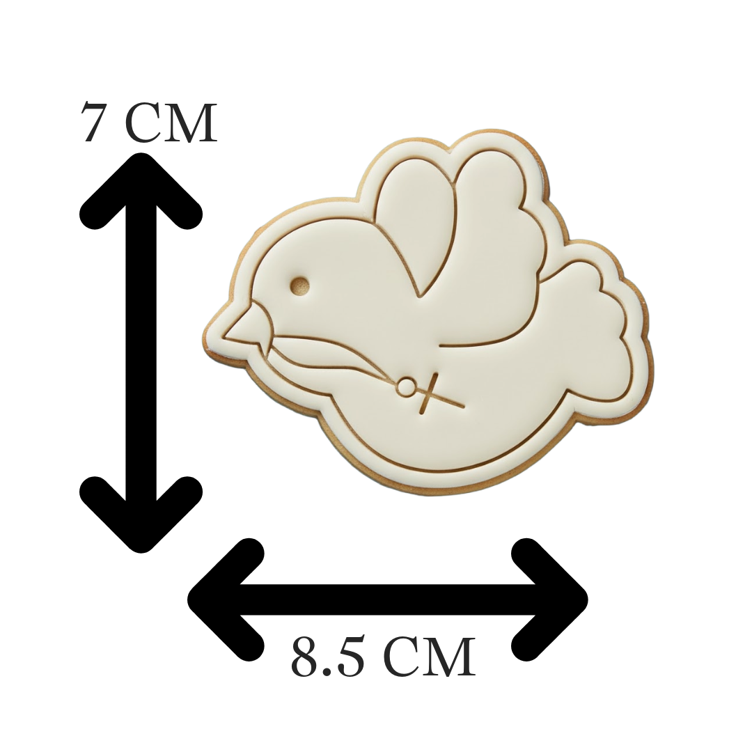 Dove of Peace Cookie Cutter and Embosser | Baptism Christening Religious Cross Cookie