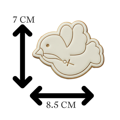 Dove of Peace Cookie Cutter and Embosser | Baptism Christening Religious Cross Cookie