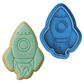 Rocket Ship Cookie Cutter and Embosser Stamp Set | Space, Blast Off, Birthday