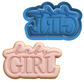Baby Girl Plaque Cookie Cutter and Embosser Stamp Set | Gender Reveal, Baby Shower