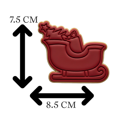 Santa's Sleigh Cookie Cutter and Embosser Set | Christmas Sleigh Holiday Presents