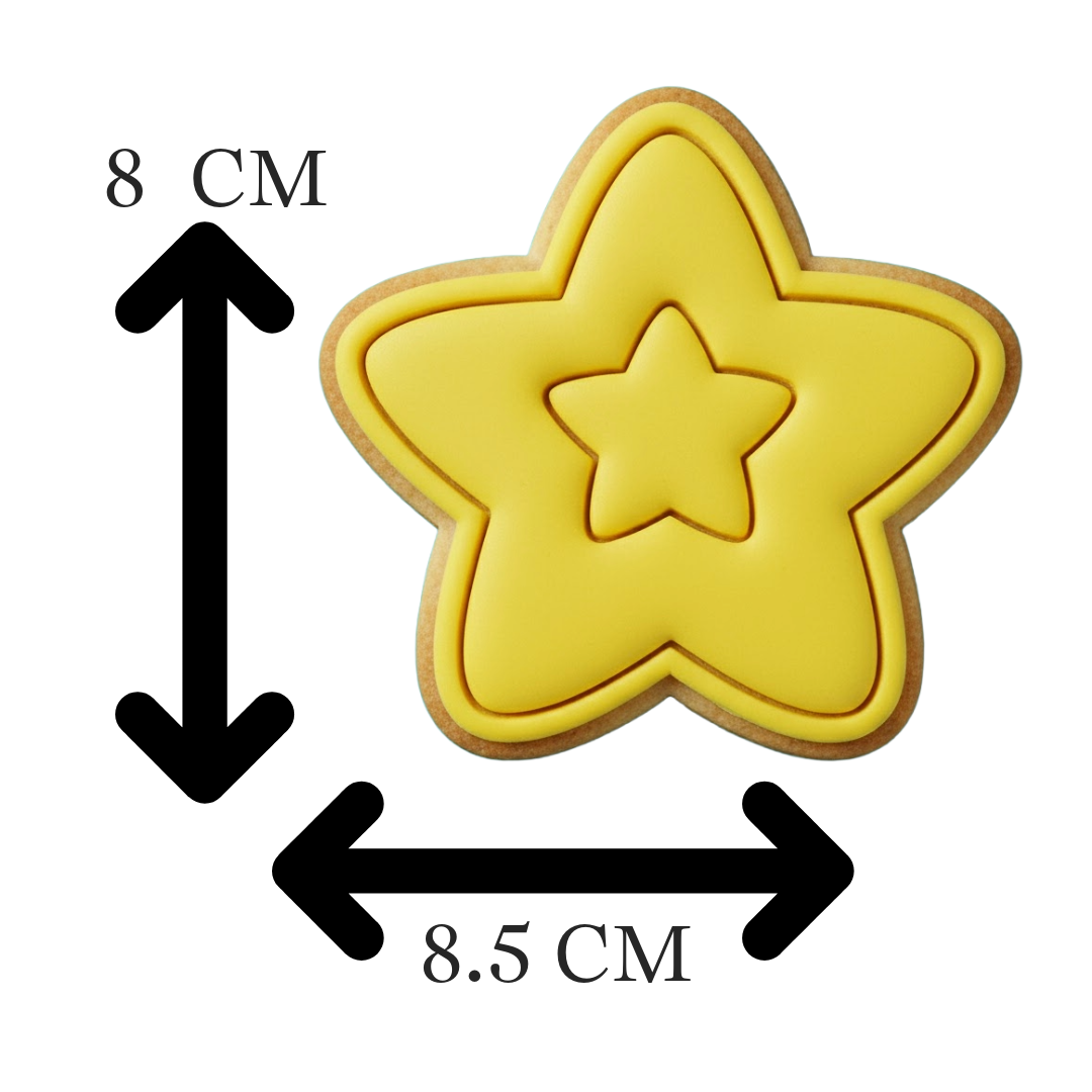 Cute Star Cookie Cutter and Embosser Set | Twinkle Twinkle Baby Shower Space Galaxy Cookie