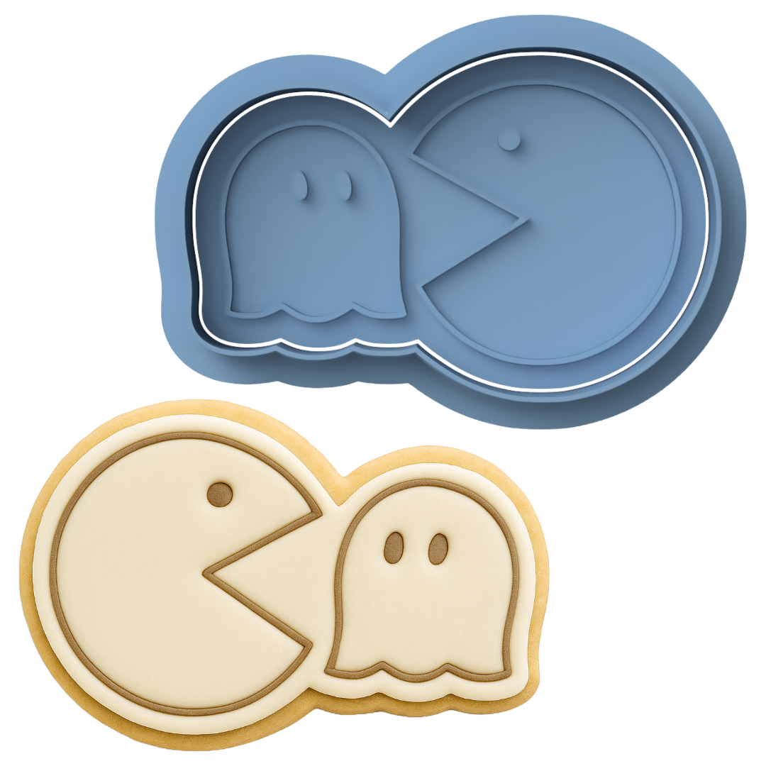 Retro Arcade Cookie Cutter & Embosser Pac-Man Biscuit Stamp ...