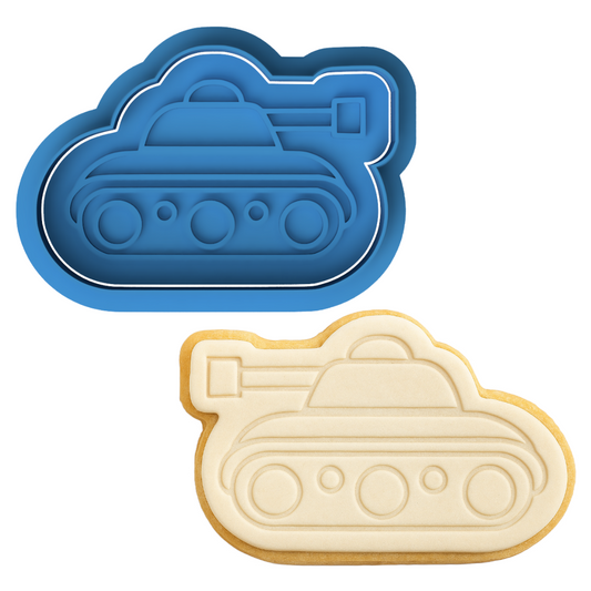Tank Cookie Cutter and Embosser Stamp | Army Vehicle Theme