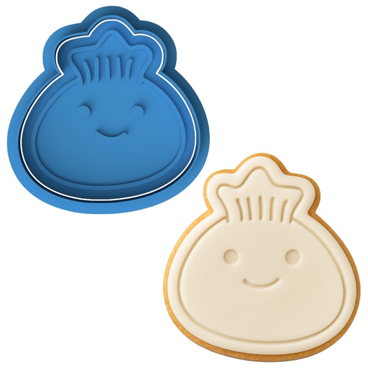 Smiling Dumpling Cookie Cutter & Embosser Stamp