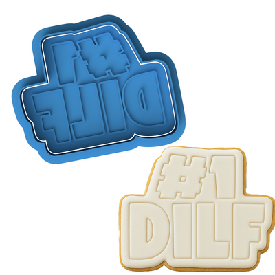 #1 DILF Cookie Cutter and Stamp Embosser | Funny Father's Day Cookie