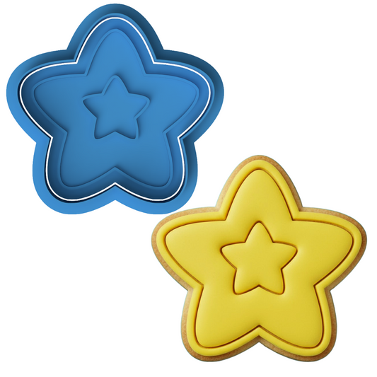 Cute Star Cookie Cutter and Embosser Set | Twinkle Twinkle Baby Shower Space Galaxy Cookie