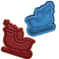 Santa's Sleigh Cookie Cutter and Embosser Set | Christmas Sleigh Holiday Presents