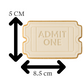 Admit One Ticket Cookie Cutter & Embosser Stamp