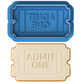 Admit One Ticket Cookie Cutter & Embosser Stamp