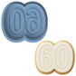 2-DIGIT Number 60 Cookie Cutter & Stamp