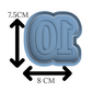2-DIGIT Number 10 Cookie Cutter & Stamp