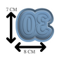 2-DIGIT Number 30 Cookie Cutter & Stamp