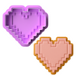 Retro Pixel Heart Cookie Cutter & Stamp