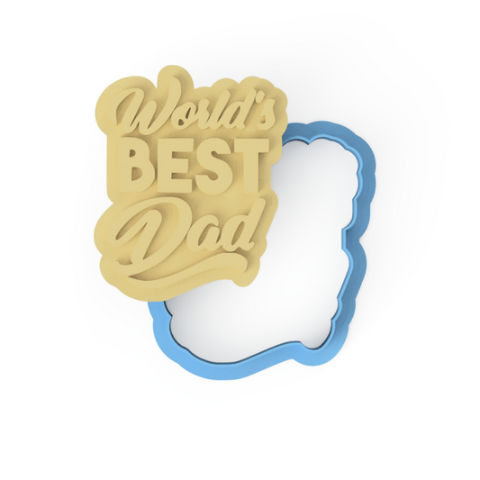 World's Best Dad Cookie Cutter and Stamp Embosser Father's Day - 8cm x 6.5cm