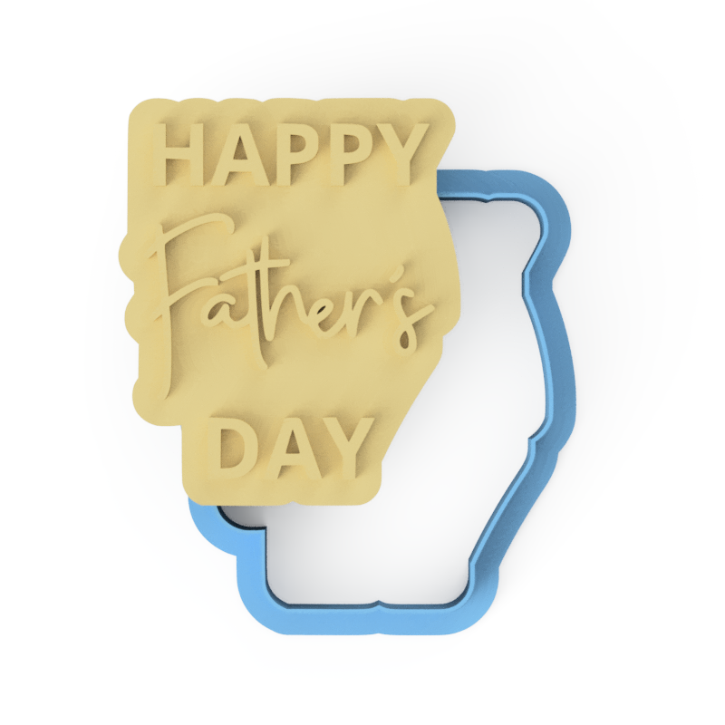 Happy Father's Day V4 Cookie Cutter and Stamp Embosser - 8cm x 7cm