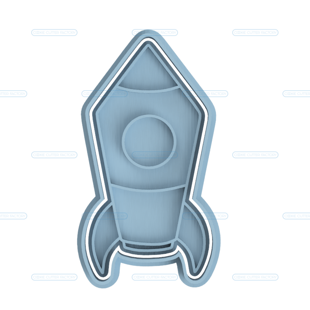 Rocket Ship Cookie Cutter and Stamp Embosser RCA008