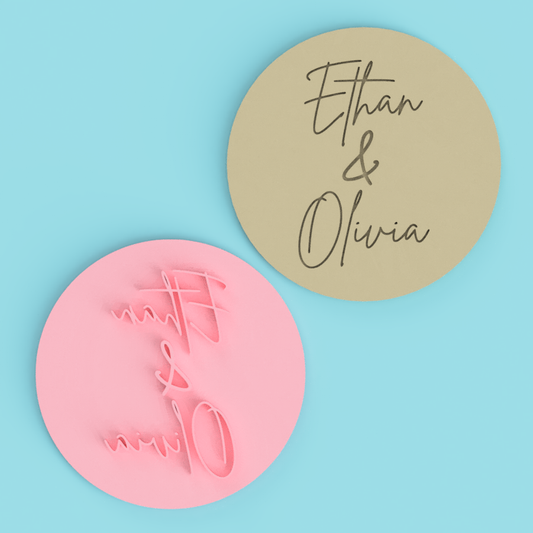 Custom Personalized Names in Signature Font Embosser Stamp V1