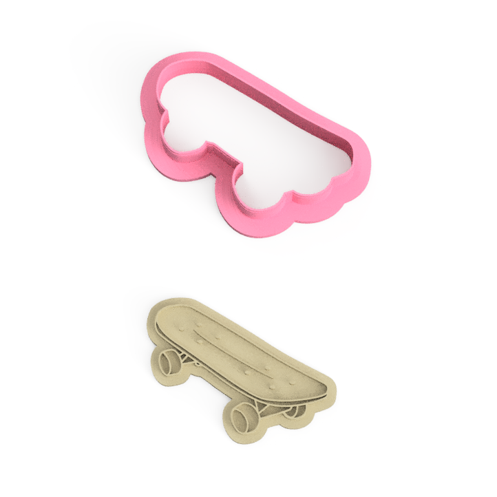 Skaterboy skateboard Cookie Cutter & Embosser Stamp