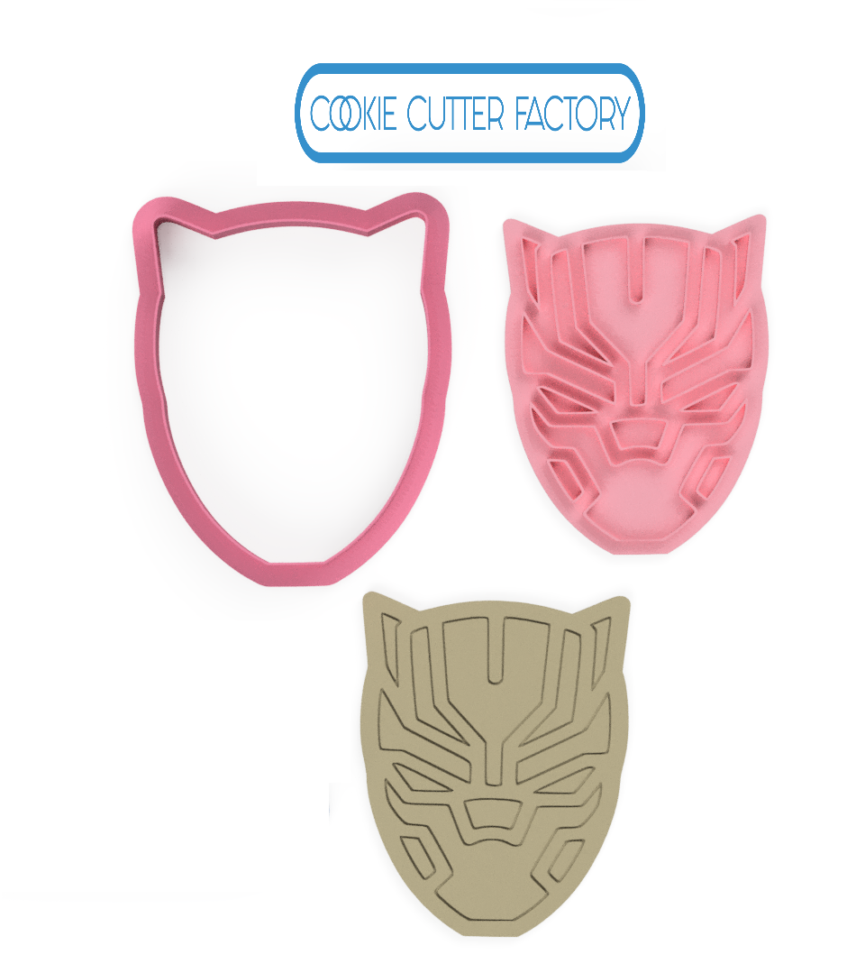 Panther Mask Cookie Cutter and Stamp Embosser - Heroic Design for Superhero Fans