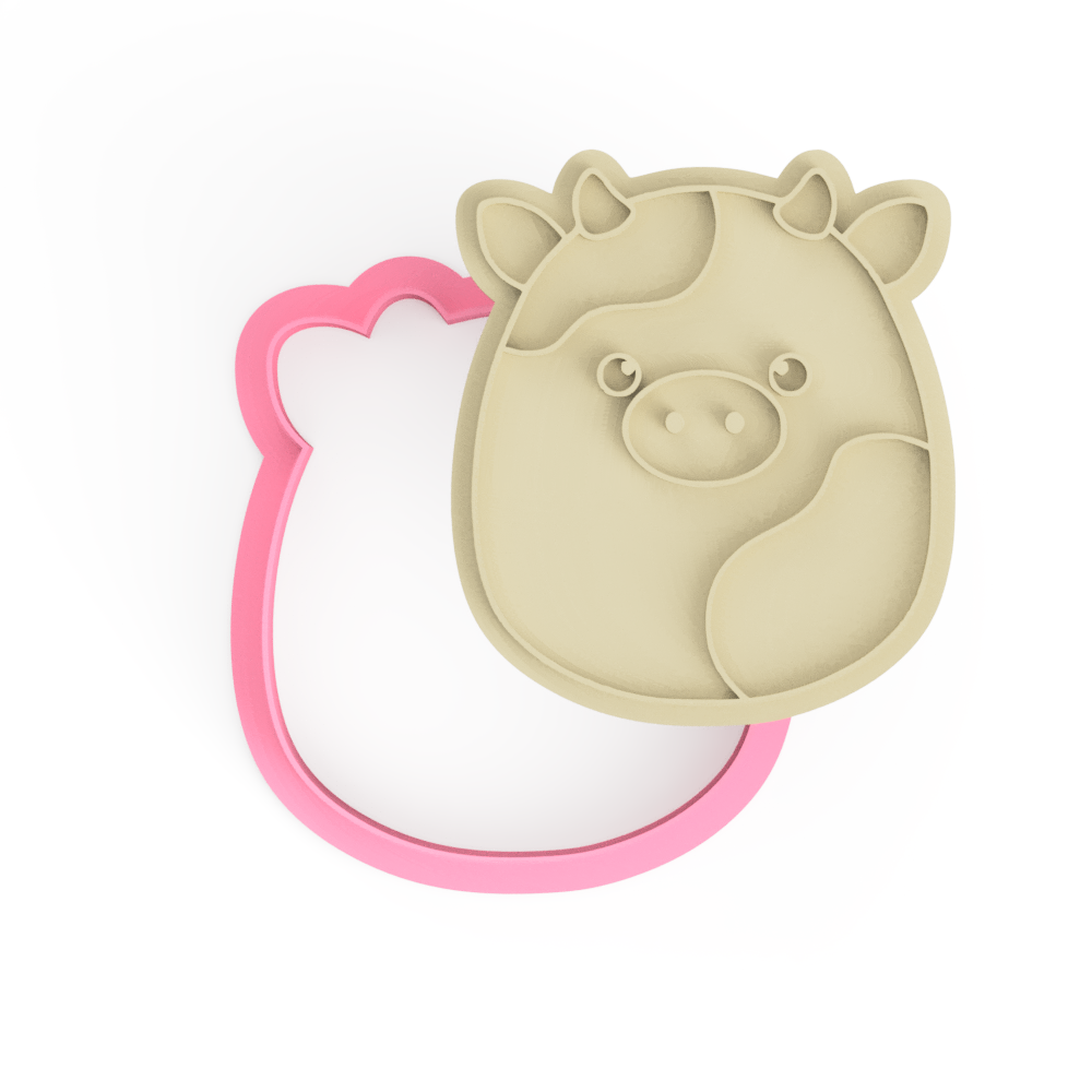 Cow Squishmallow Cookie Cutter and Stamp Embosser