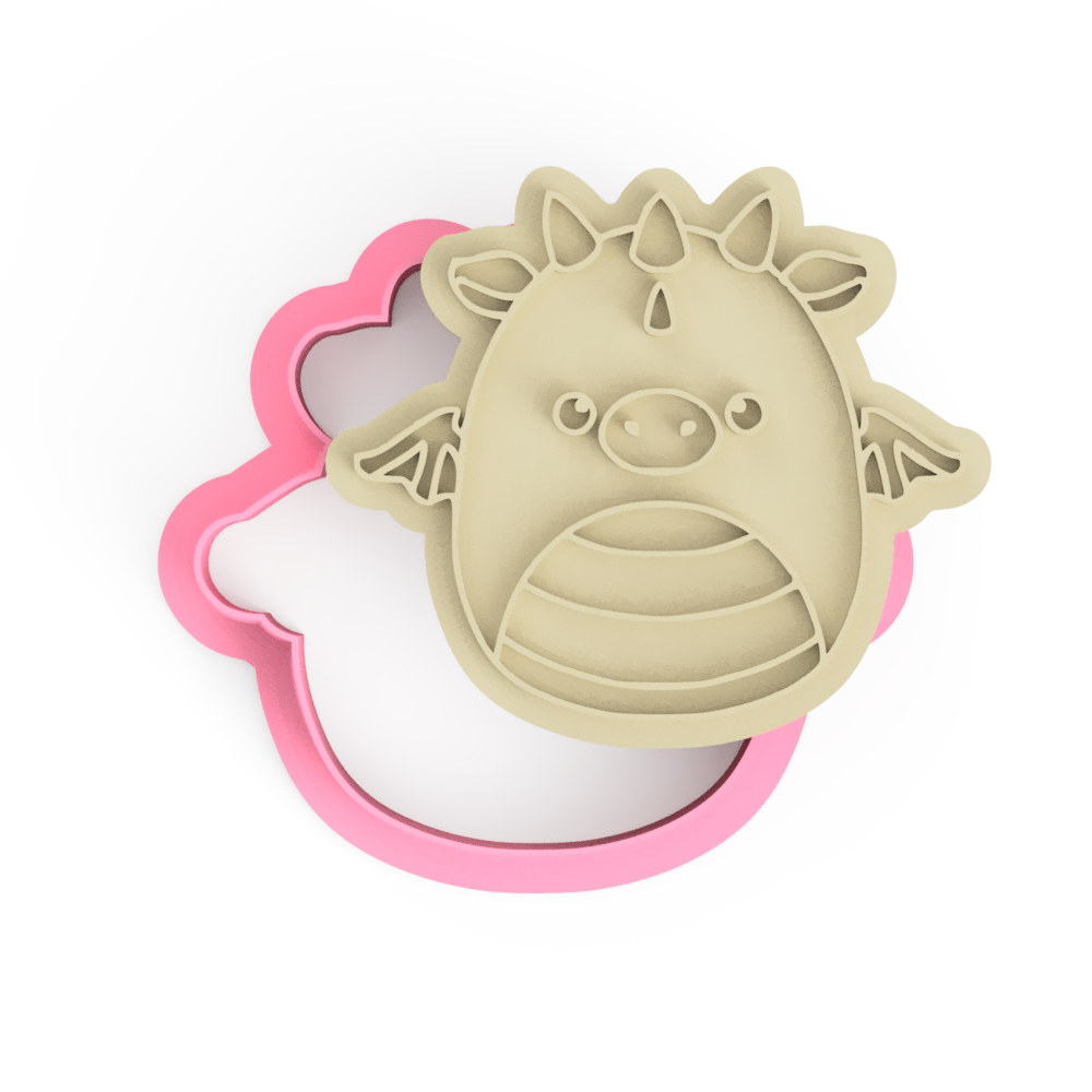 Dragon Squishmallow Cookie Cutter and Stamp Embosser