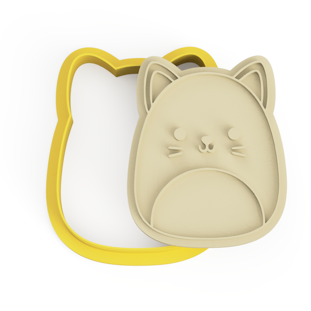 Cat Squishmallow Cookie Cutter and Stamp Embosser