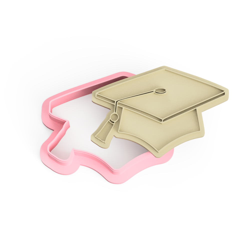 Graduation Hat Cookie Cutter and Stamp Embosser