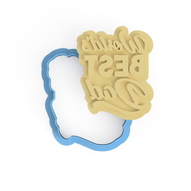 World's Best Dad Cookie Cutter and Stamp Embosser Father's Day - 8cm x 6.5cm