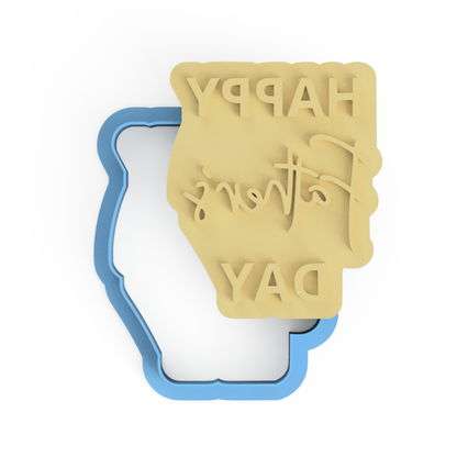 Happy Father's Day V4 Cookie Cutter and Stamp Embosser - 8cm x 7cm