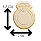 Engagement Ring Cookie Cutter with Embosser – Diamond Ring Bridal Shower Biscuit Stamp