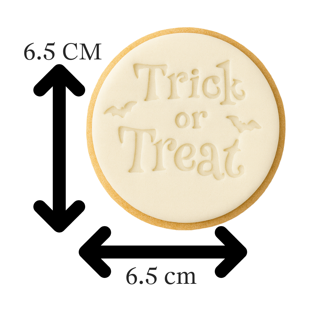 Trick or Treat Round Cookie Cutter & Embosser Stamp