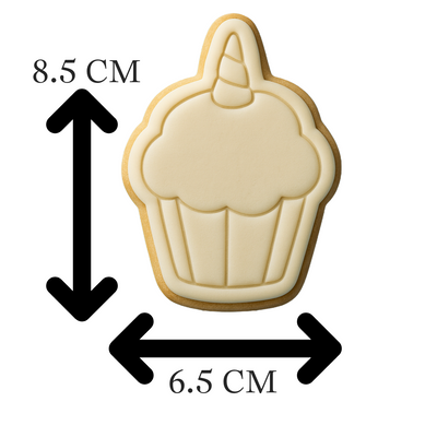 Unicorn Cupcake Cookie Cutter & Embosser – Magical Birthday Party Cookie Design
