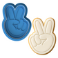 Peace Hand Cookie Cutter & Embosser Retro Biscuit Stamp