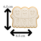 BOO Ghost Trio Cookie Cutter | Halloween Ghost Cookie Stamp | Banner Embosser