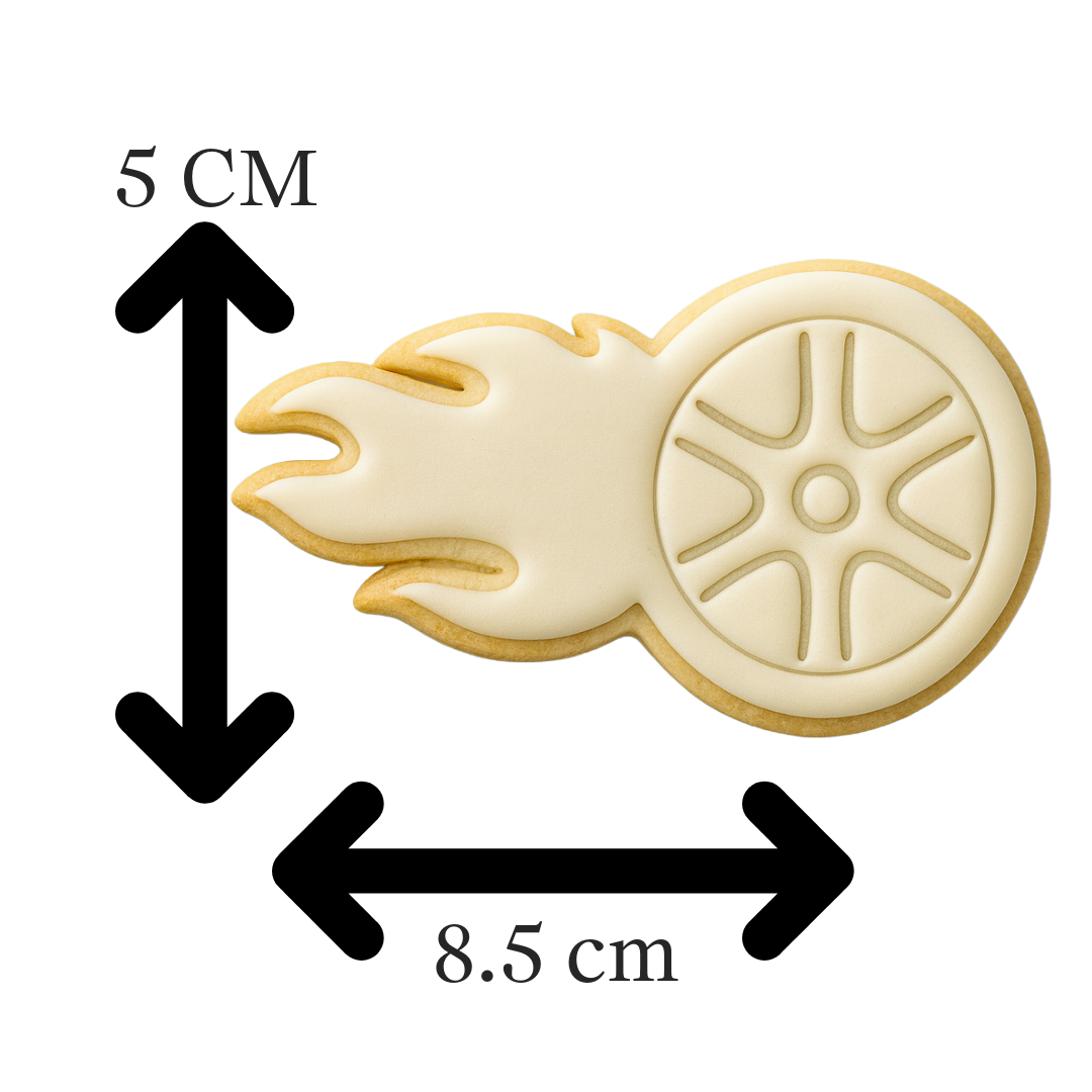 Flaming Tire Cookie Cutter & Embosser – Hot Wheels Racing Theme