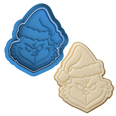 Grinch Christmas Cookie Cutter & Embosser – Holiday Mischief Design