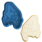 Script Four Cookie Cutter and Embosser | 4th Birthday Cookie Stamp