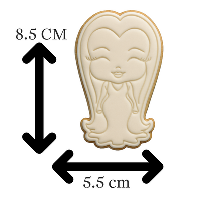 Morticia Addams Cookie Cutter & Embosser Stamp