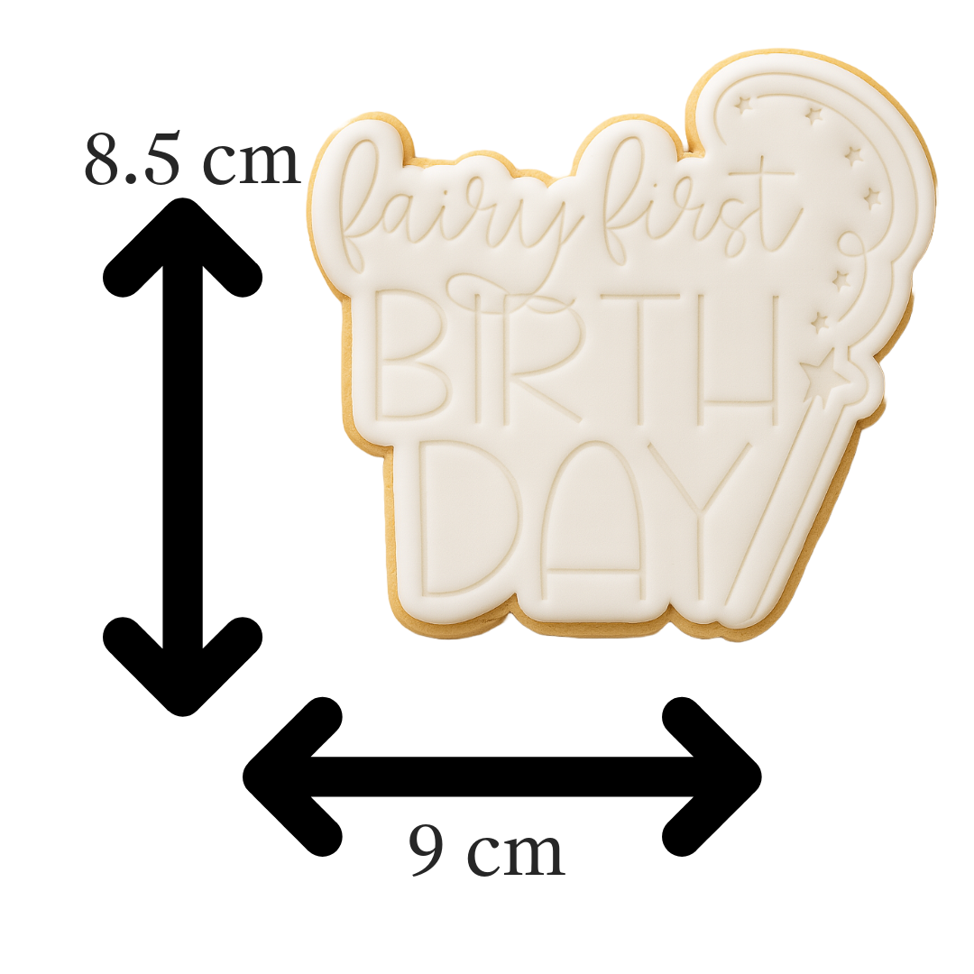 Fairy First Birthday Cookie Cutter | 1st Birthday Embosser | Magical Party Cookie Stamp