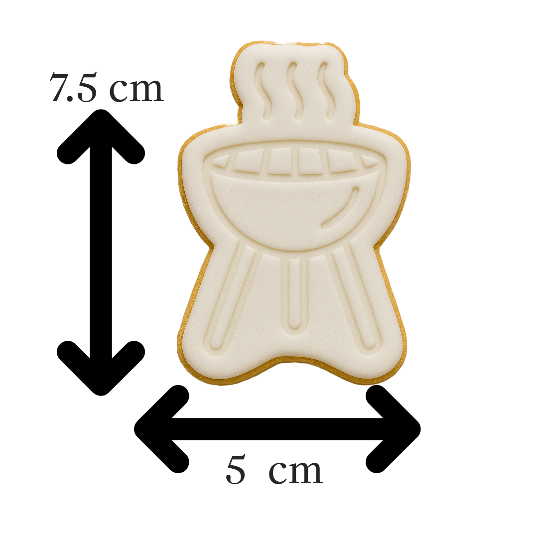 BBQ Grill Cookie Cutter & Embosser Father’s Day Biscuit Stamp
