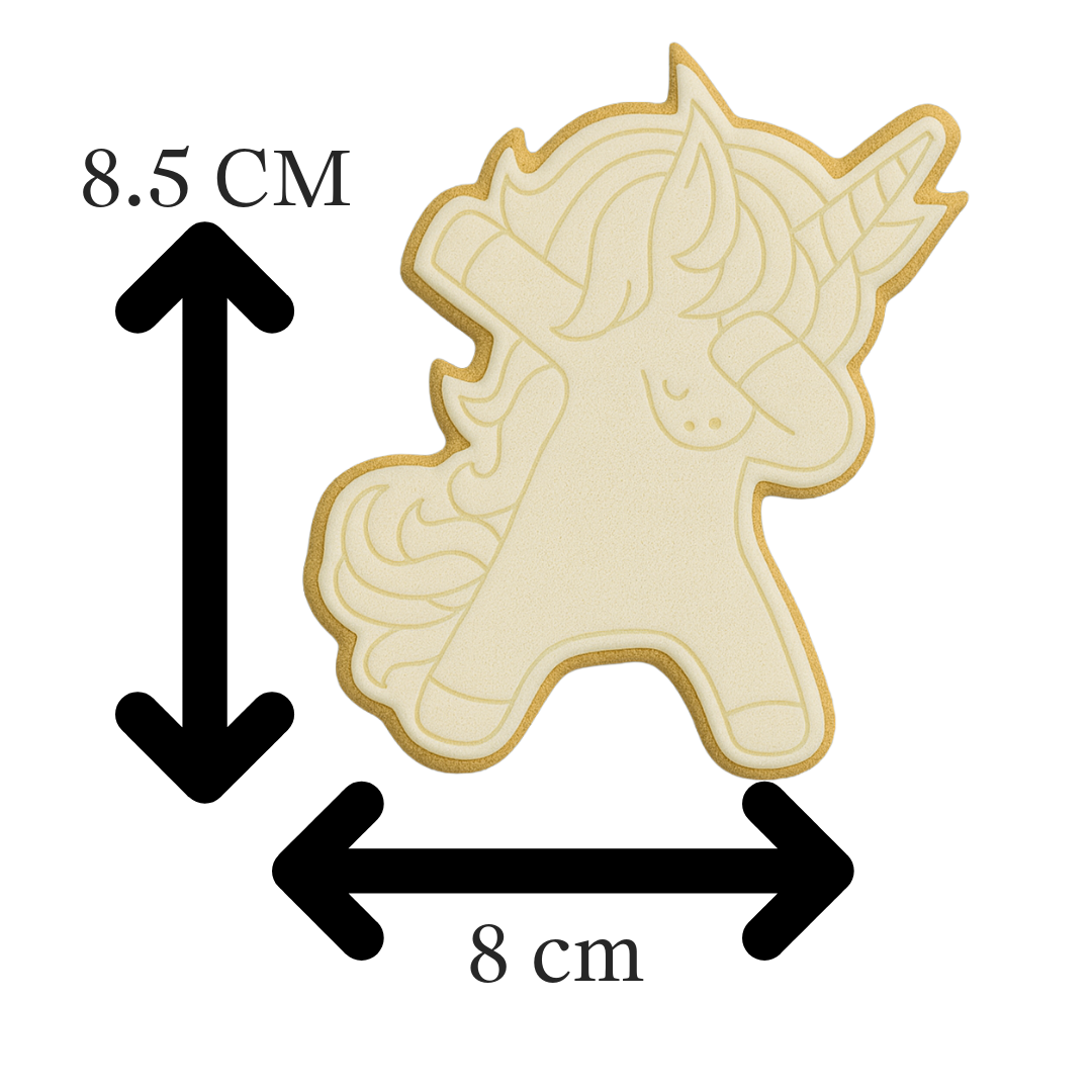 Dabbing Unicorn Cookie Cutter & Embosser Stamp