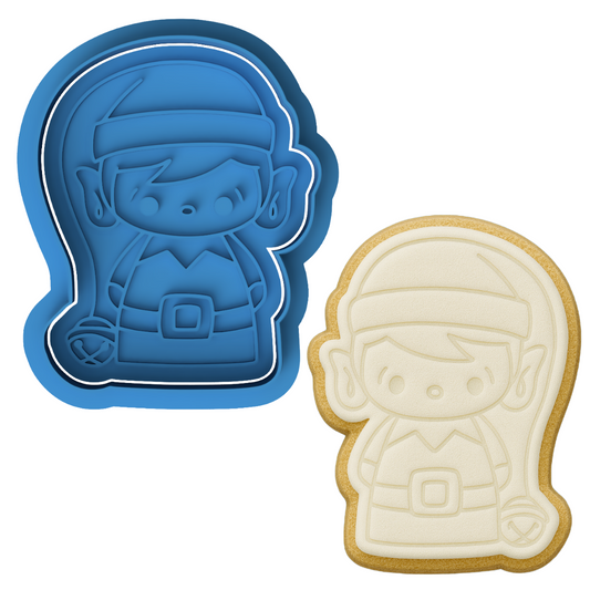 Christmas Elf Cookie Cutter & Embosser – Cute Santa’s Helper Cookie Design