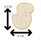 Baby Dinosaur in Egg Cookie Cutter & Embosser – Cute Dino Birthday & Baby Shower Biscuit Stamp