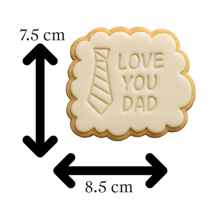 Love You Dad Cookie Cutter & Embosser Father’s Day Biscuit Stamp